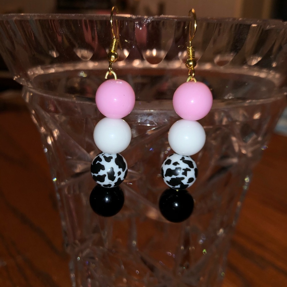 Cow print earrings